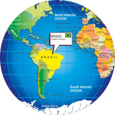Where is Brazil located on the world map?